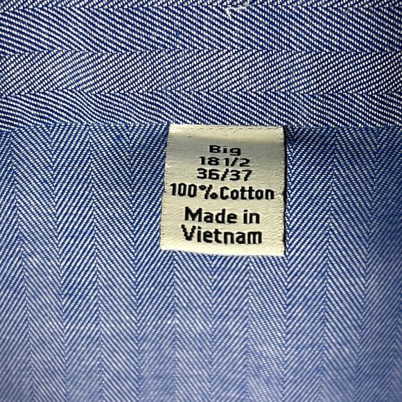 Collection by Michael Strahan Button Down Shirt Men’s 18 1/2 36/37 Blue Hrrngbn - Picture 5 of 9
